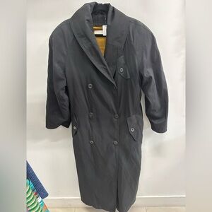 JONES NEW YORK Women's Black Trench Coat With Removable Inside Layer